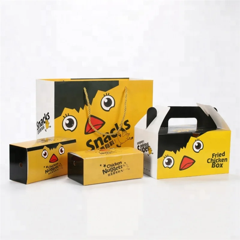 

Customized productCustomized Take Away Food Grade Hot Dog French Fried Chicken Carton Burger Box fried chicken wing packaging b