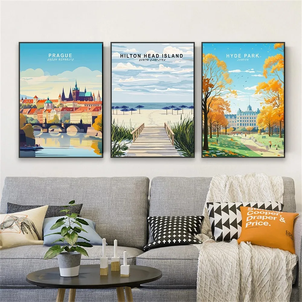 فلورنسا إيطاليا طباعة السفر ملصق فني إيطاليا الغروب طباعة سينك تيري السفر قماش اللوحة سبليت روك المنارة غرفة ديكور #3