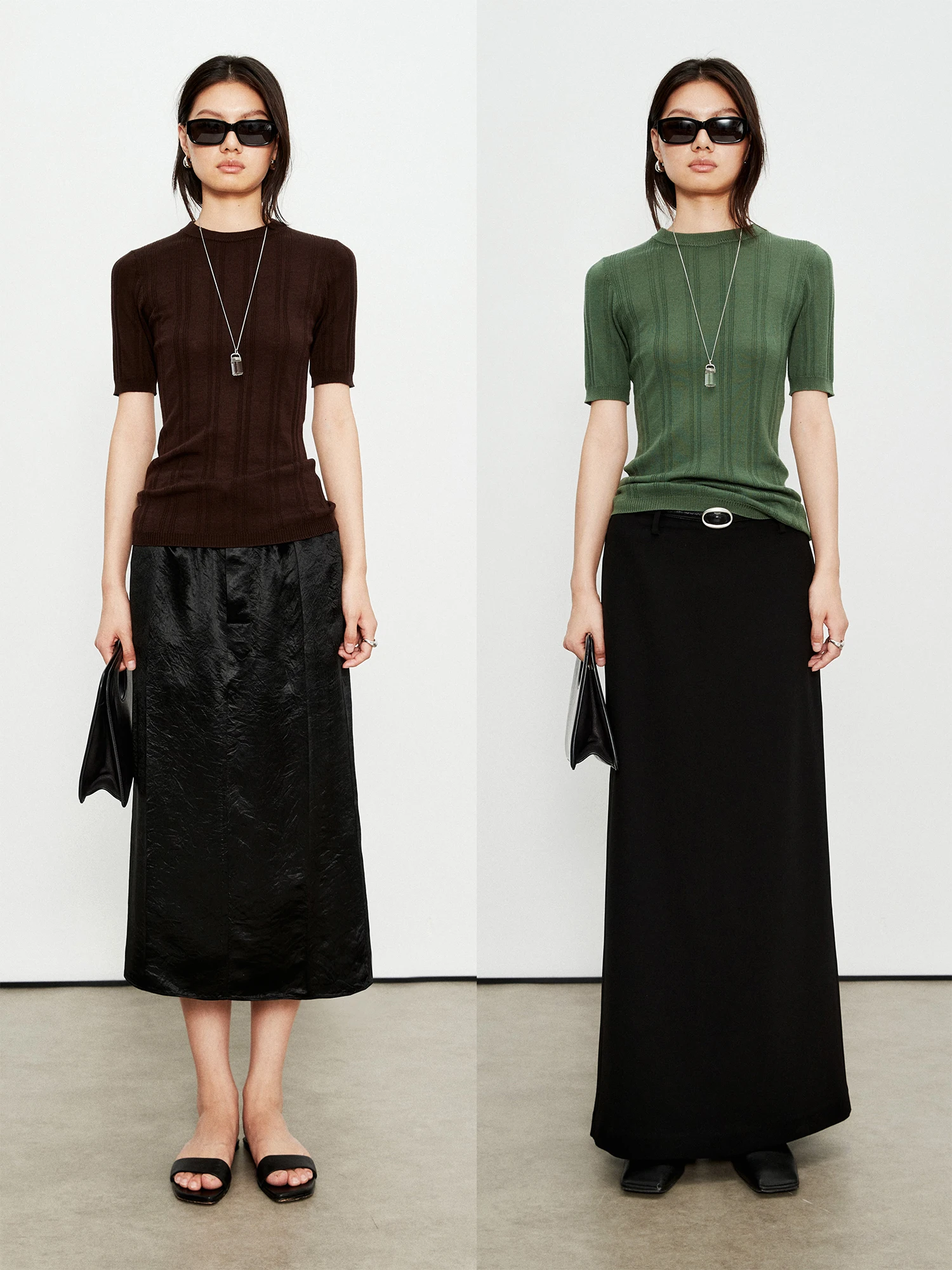 

MRS Studios Women's Slim Fit Knitted Wool ort Sve Base irt 60 Count Yarn Casual Sle round Ne Color