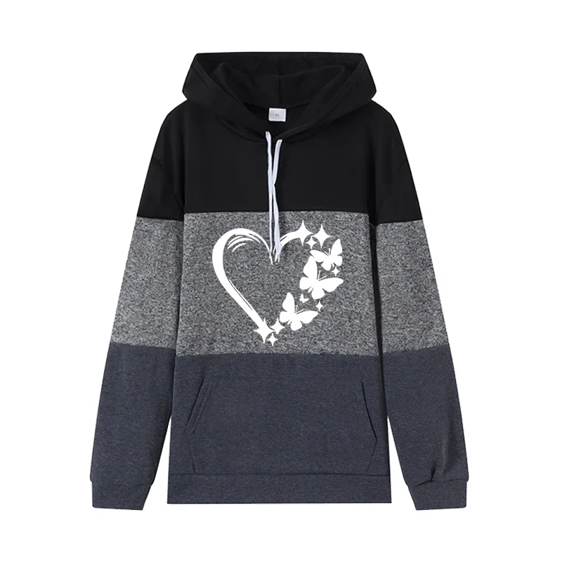 품질 가을 겨울 뜨거운 판매 데일리 캐주얼 후드 조깅 여성용 스웨터 Drawstring 패션 야외 스포츠 Tricolor Top