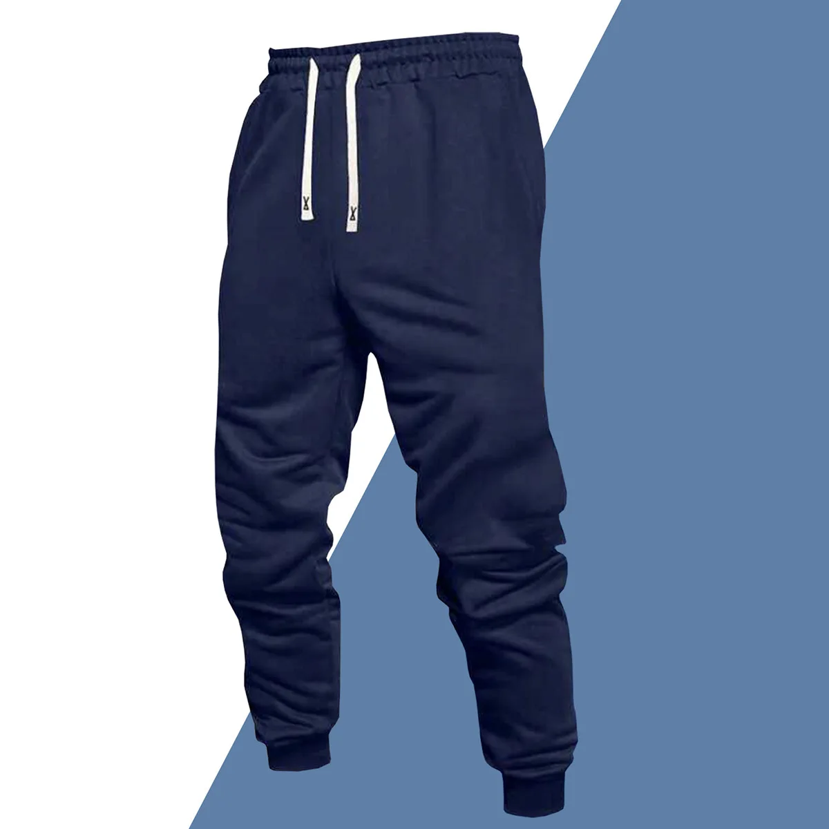 Men's Casual Sweatpants Loose Fit Knitted Elastic Waist Nine-Tenths Length Fashionable Urban Style Suitable for All Seasons