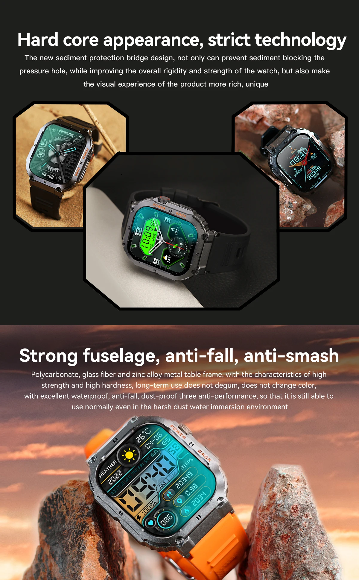 Men's new 5.0 Bluetooth call watch 1.96-inch IPS square screen full screen all day heart rate detection sports smartwatch