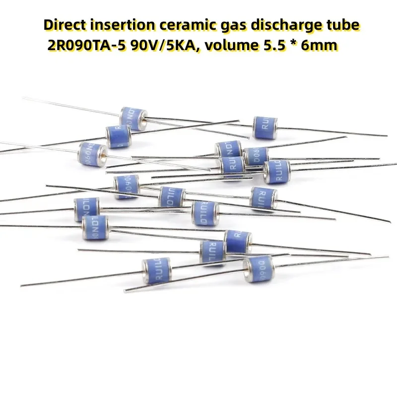 10PCS Direct insertion ceramic gas discharge tube 2R090TA-5 90V/5KA, volume 5.5 * 6mm