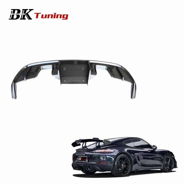 

BK Tuning 718 981 982 Cayman Boxster Rear Splitter Apron Dry Carbon Rear Bumper Separator for Porsche 981 982 Rear Diffuser Lip