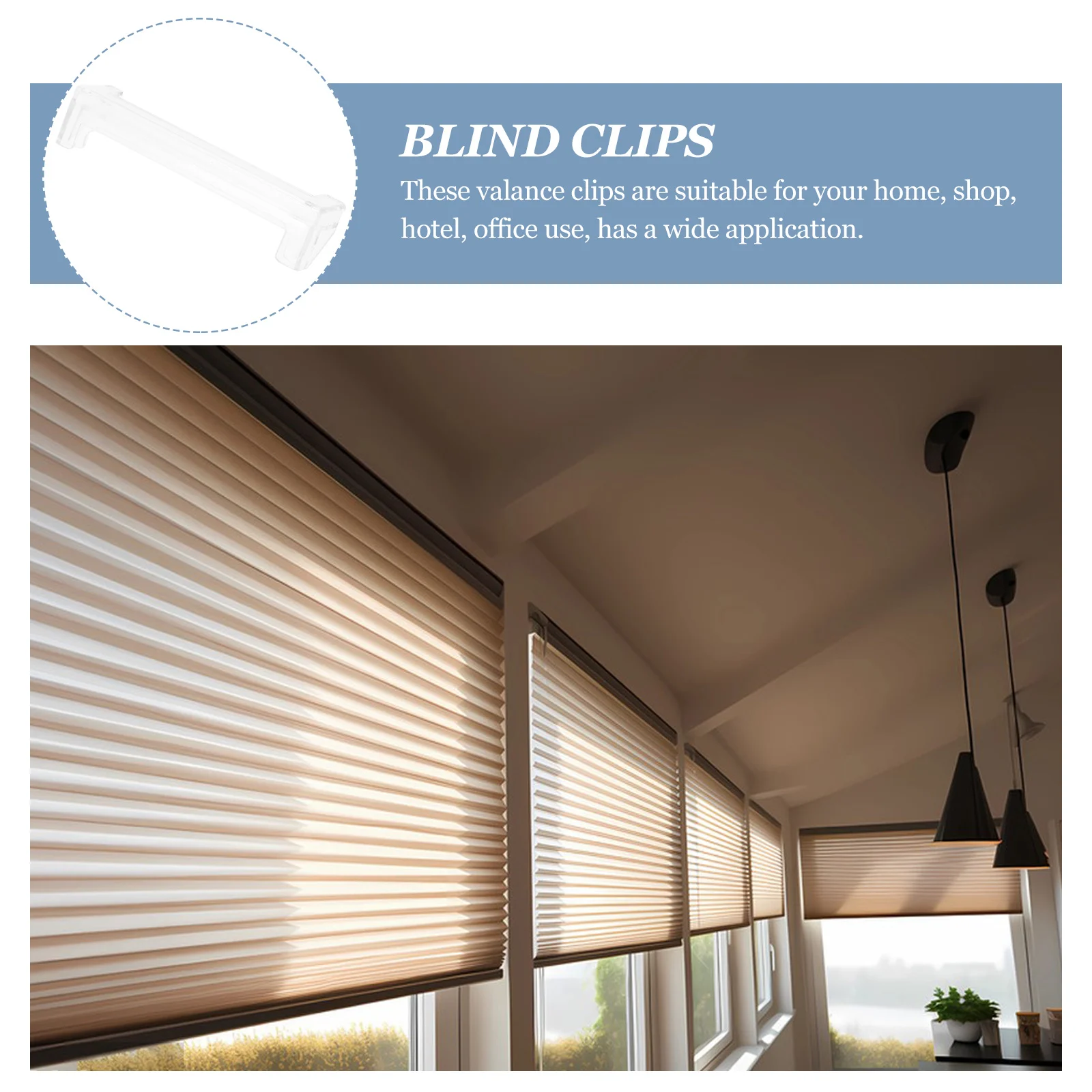 

4Pcs Window Blind Valance Clips Transparent Replaceable Plastic Valance Retainers for Curtains Drapes Curtain