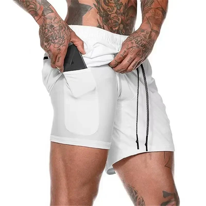 Running Shorts Men Gym Sports Shorts 2 In 1 Quick Dry Workout Training Gym Fitness Jogging Short Pants Summer Men Shorts image 4