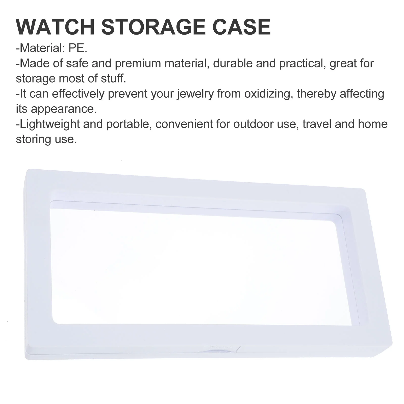 2 Pcs Watch Storage Case Floating Display Box Transparent Frame for Jewelry Earrings Bracelets Necklaces Safe Material