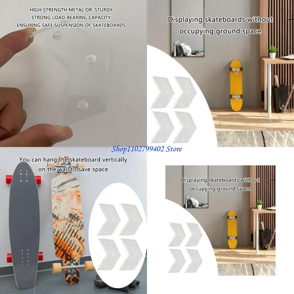 547F Skateboards Wall Rack Floating Acrylic Mount Wall Hanger Rack for Deck Exhibition