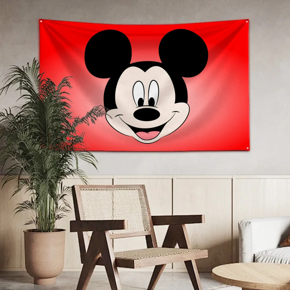 Cartoon Mickeys Mouses Flag poliestere stampa digitale Banner 4 dimensioni per Garage Wall Art Out Door Decoration