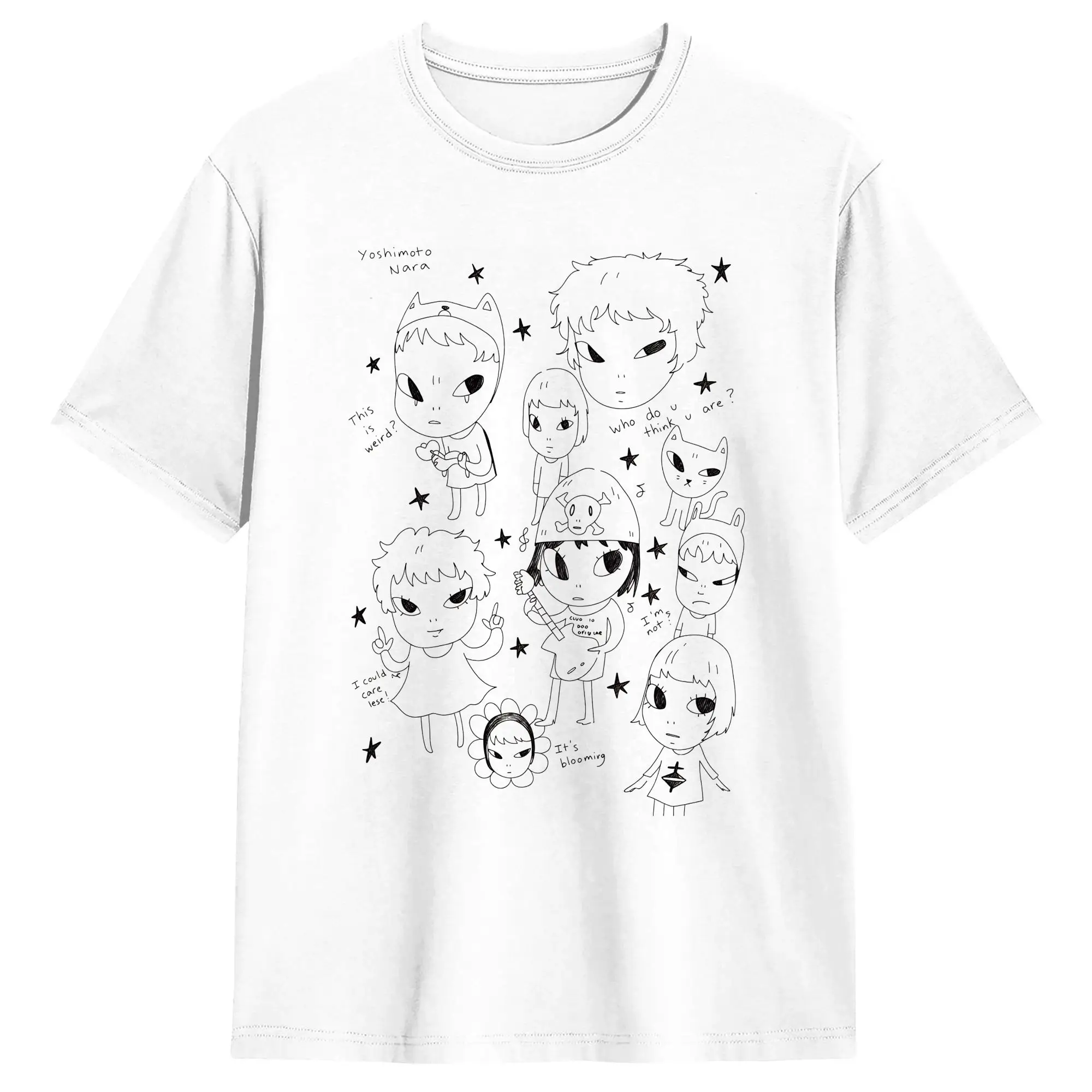 Mens T Shirt Yoshitomo Nara T-Shirts Trendy Cool  Summer Tees Classic 100 Cotton Clothes Plus Size