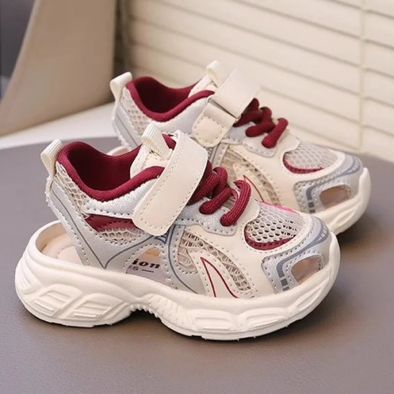 

Летние спортивные кроссовки для детей с перфорацией, дышащие, для подростков и детей, нескользящие, спортивные сандалии для бега для мальчиков и девочек.