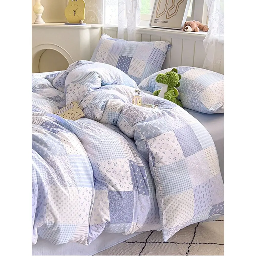 

Plaid Ditsy Floral Duvet Cover Set, Super Soft Breathable, Premium Microfiber WrinkleResistant Fabric, All Season Bedding, Mach