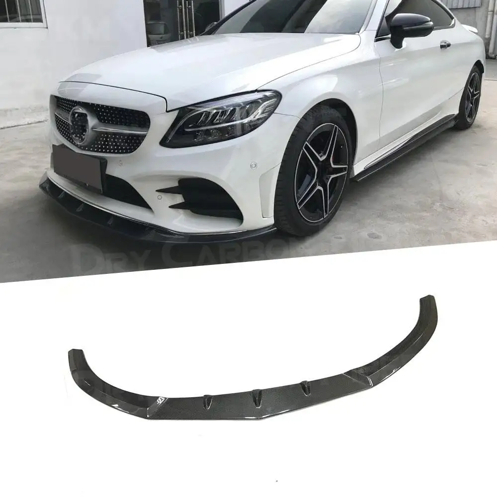 

Carbon Fiber Front Lip Spoiler for Benz C Class W205 C205 C63 Coupe Sport 2019-2022 Head Chin Bumper Guard Car Styling FRP