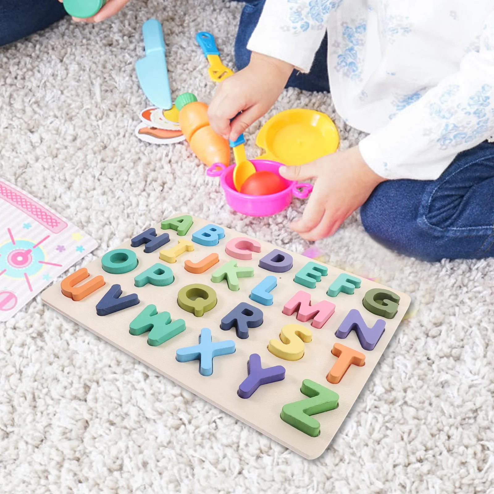 

2 Sets Puzzle Funny Matching Toys Wooden Toys Kids Toddler Learning Educational Matching Games Baby Puzzle Letter Blocks