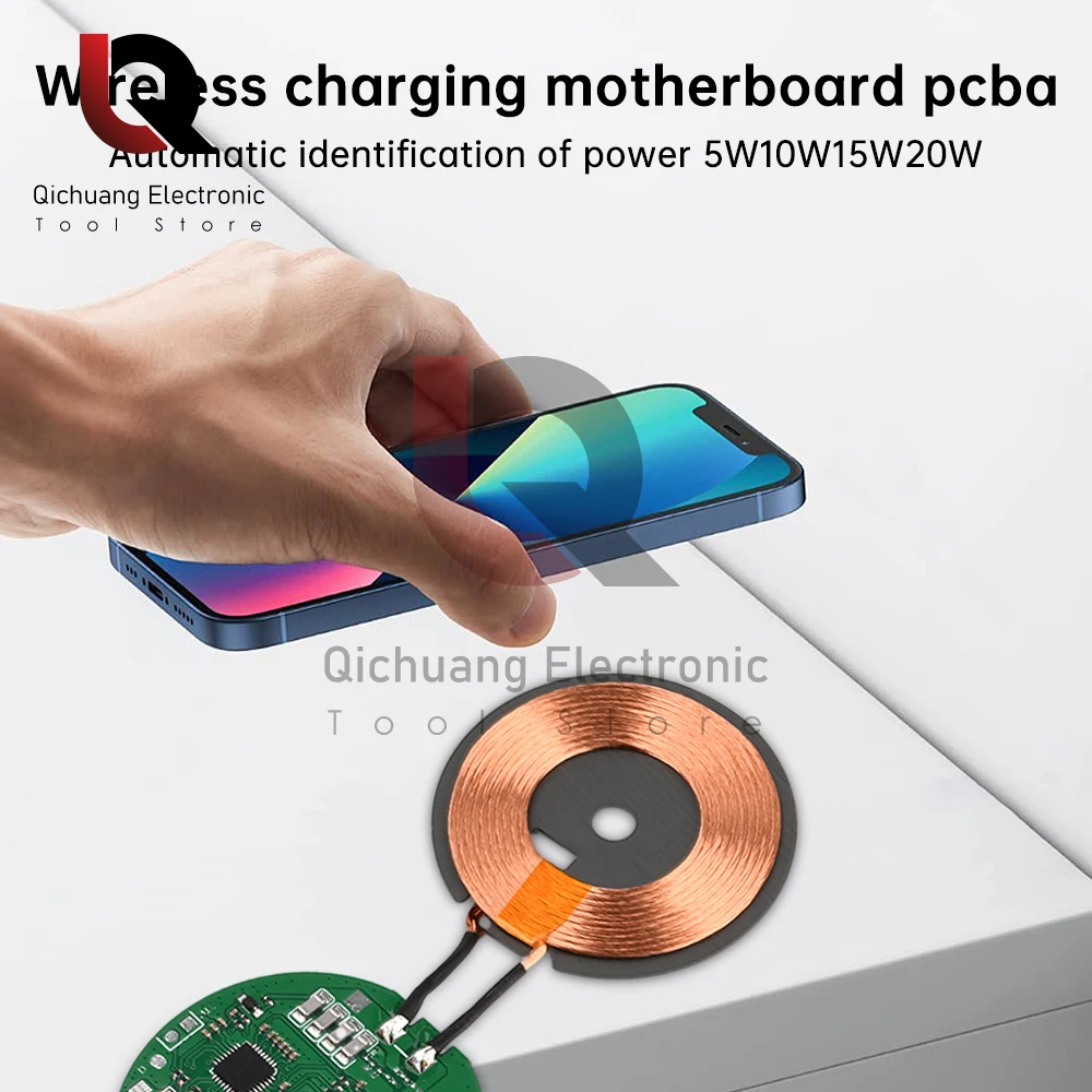 12V24V 20W High Power Wireless Charger Transmitter Module Type-C Fast Charging Circuit Board for Mobile Phone