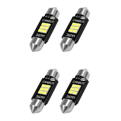 4X Extremely Bright 400 Lumens 3020 Chipset Canbus Error Free LED Bulbs 36Mm Festoon De3175 6428 Xenon White