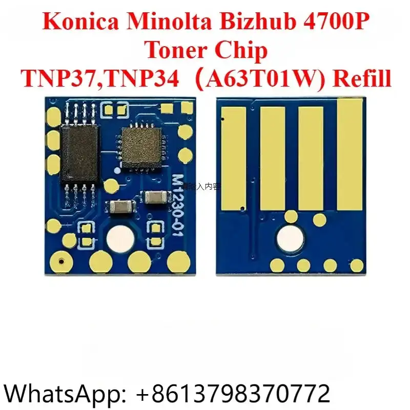 ชิปโทนเนอร์สำหรับ1x Konica Minolta BIZHUB 4700P TNP37เติม TNP34(A63T01W)