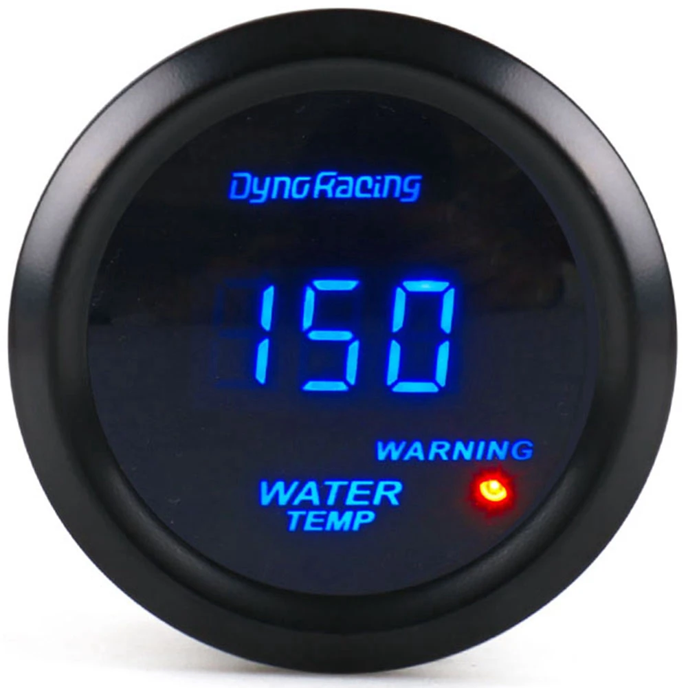 Dyno Racing 2 Inch 52mm Knob Type Plastic Installation Digital Display Water Temperature Meter