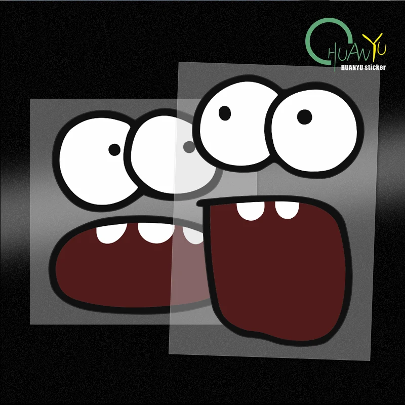 Surprised expressions, car stickers, motorcycle helmets, creative smiley faces, car fuel tank cap stickers, scratch stickers
