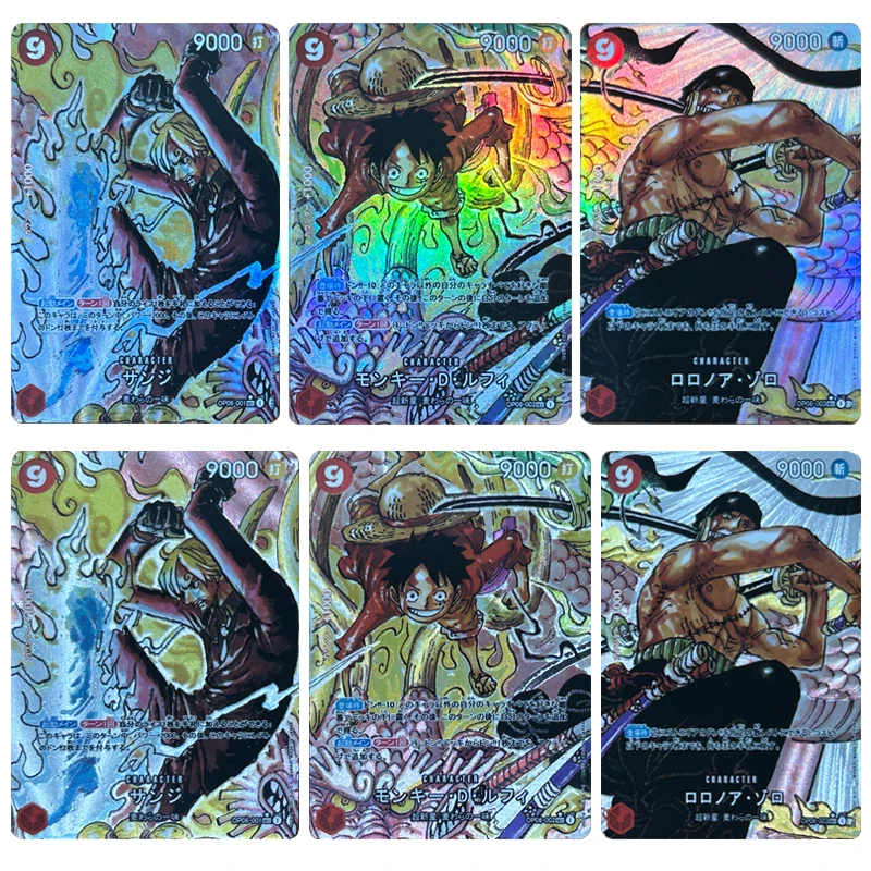 One Piece DIY Homemade Cards Sabo Luffy Zoro Refractive Foil Texture Collectible Card Christmas Birthday Present carve