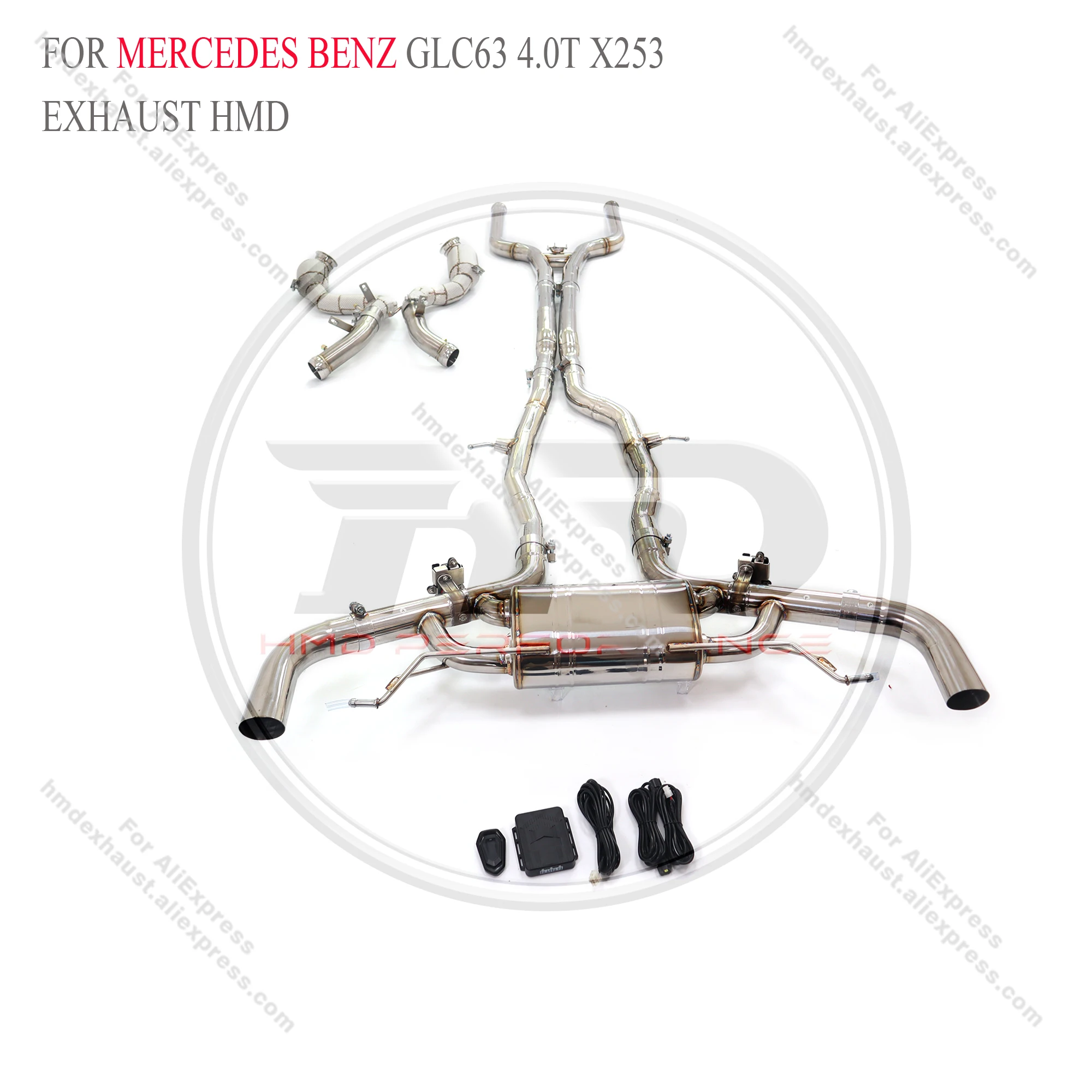 HMD Stainless Steel Exhaust System Performance Catback for Mercedes Benz AMG GLC63 C253 X253 4.0T 2019+ Muffler With Valve