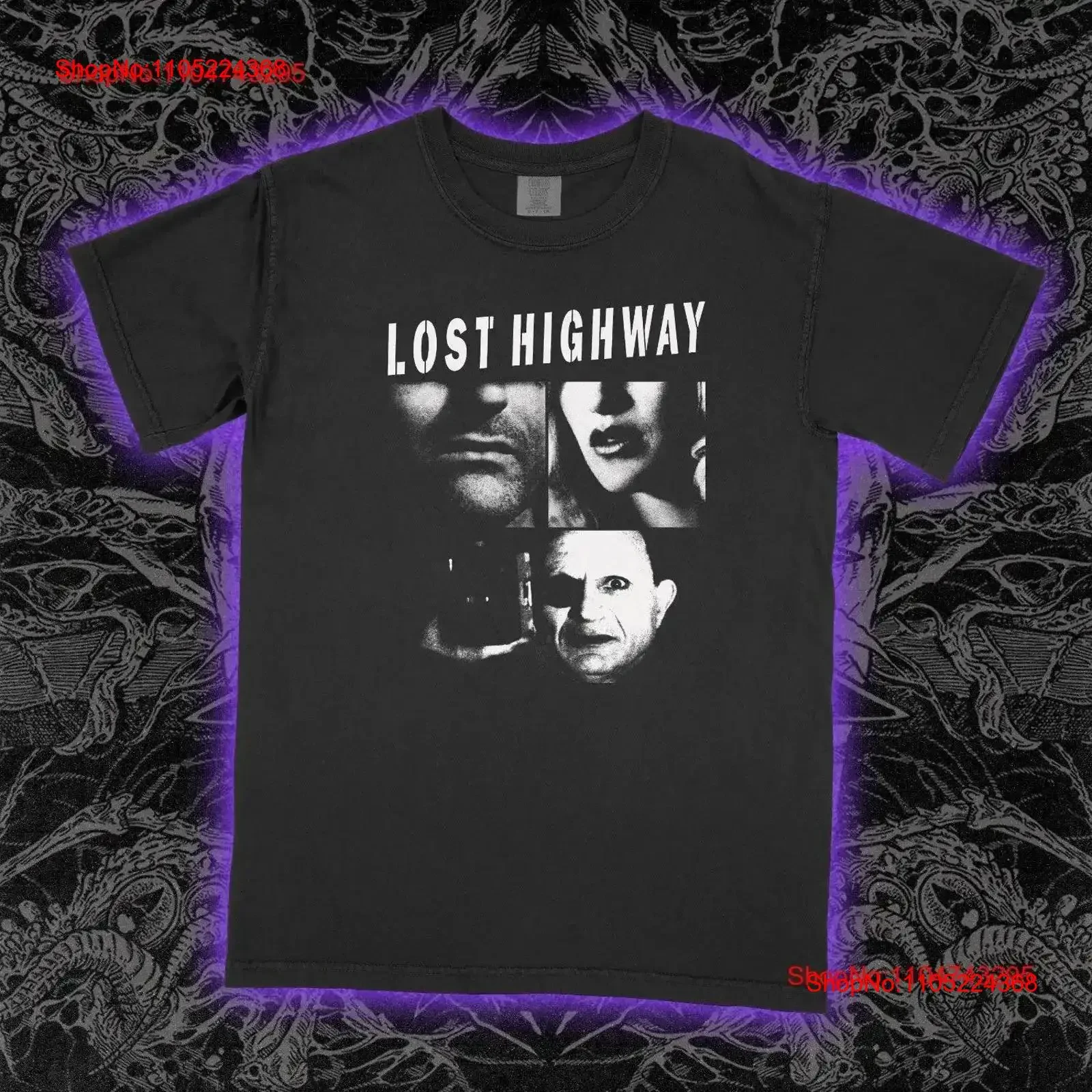 Camiseta Lost Highway película de culto película de terror vintage lavada elegante estirada transpirable suave ropa de calle para hombre ligeramente vintage