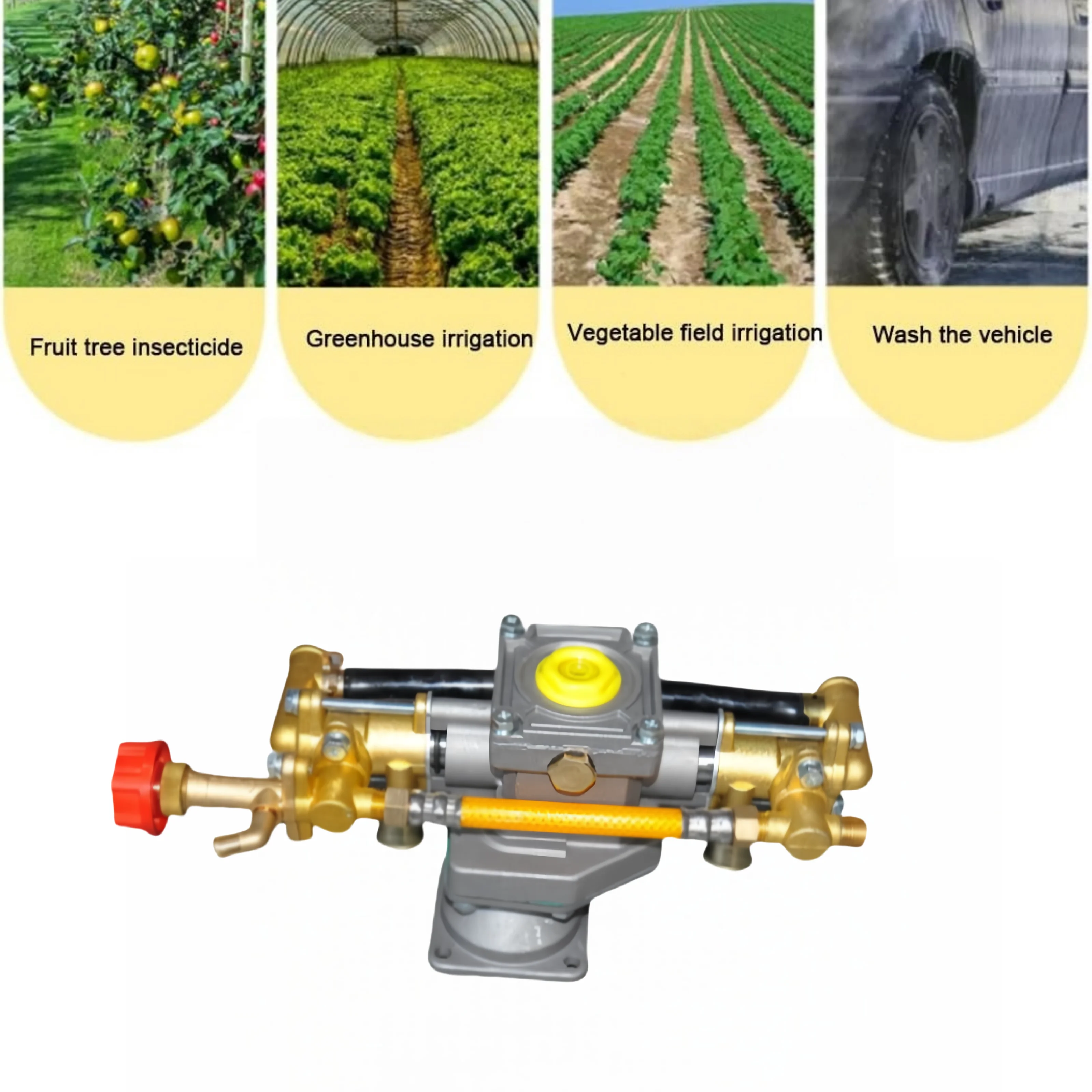 Dosing Pump Spray Watering Car Washing Irrigation Double Cylinder Plunger Suitable for four-punch GX35 sprayer plunger pump