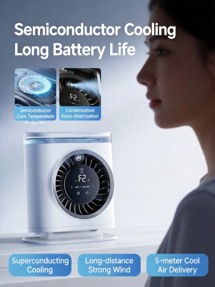 2026 Upgraded USB Powered Desktop Mist Cooling Fan Silent Mini Water Evaporative Air Cooler For Kitchen Bedroom Dorm Office