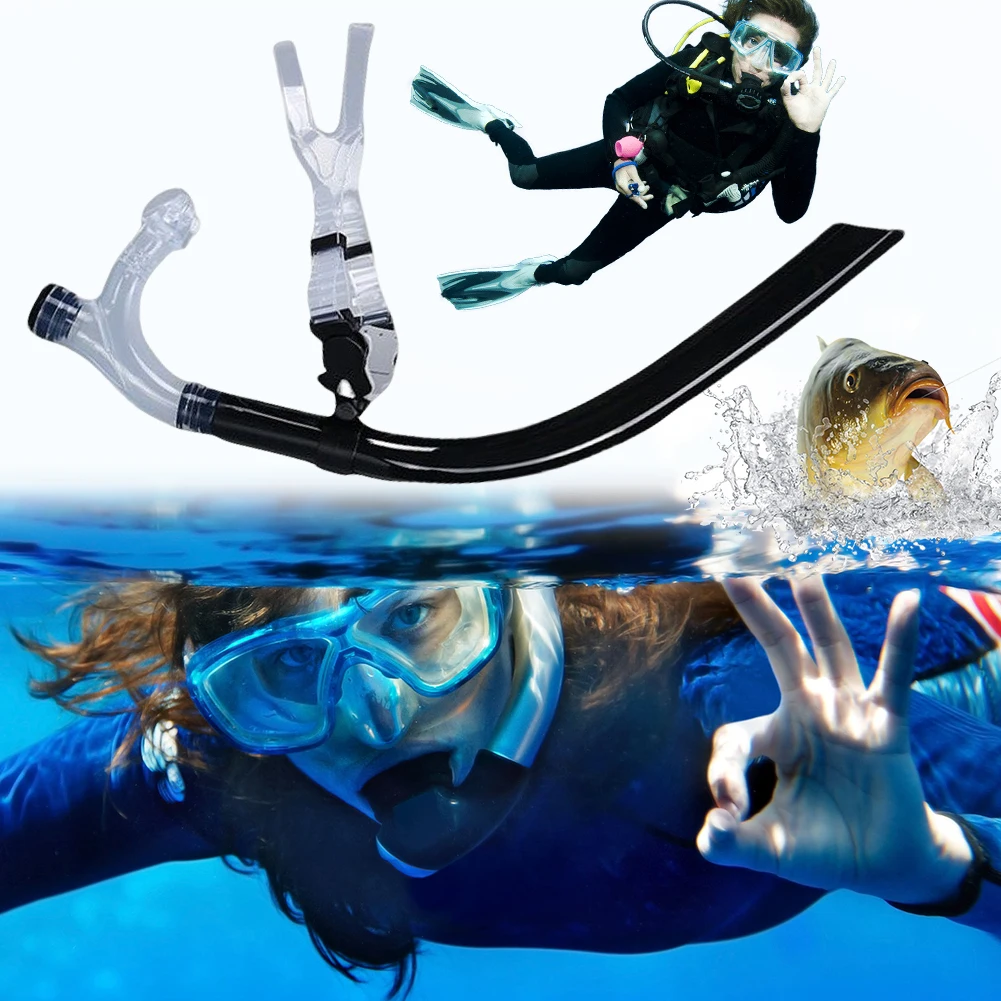 

Силиконовый шноркель для тренировок по плаванию с центральным креплением, трубка для дайвинга, снорклинга, фридайвинга и плавания