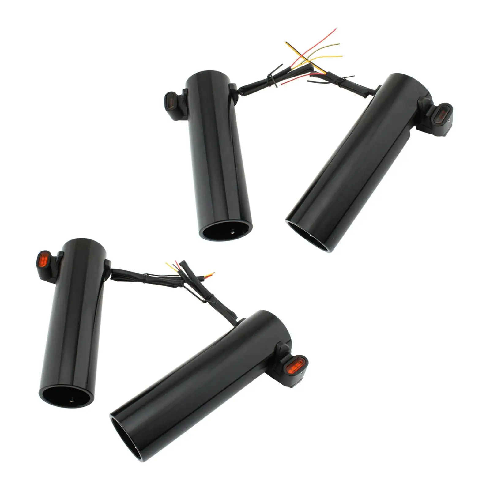 2Pcs Motorcycle Front Fork Covers and Turn Signal Lights Durable Easy to Install