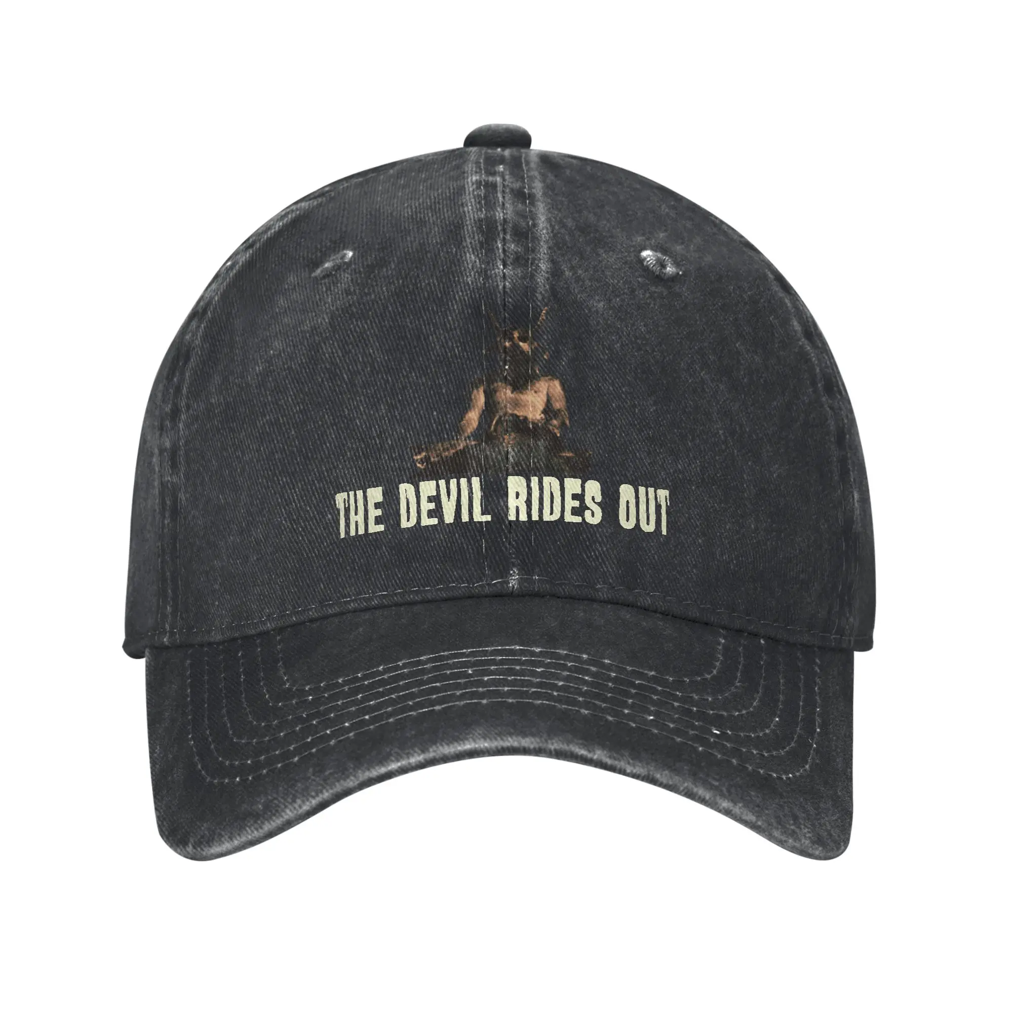Fashion The Devil Rides Out - Baphomet baseball cap  Vintage Washed Denim Hat Women Hat