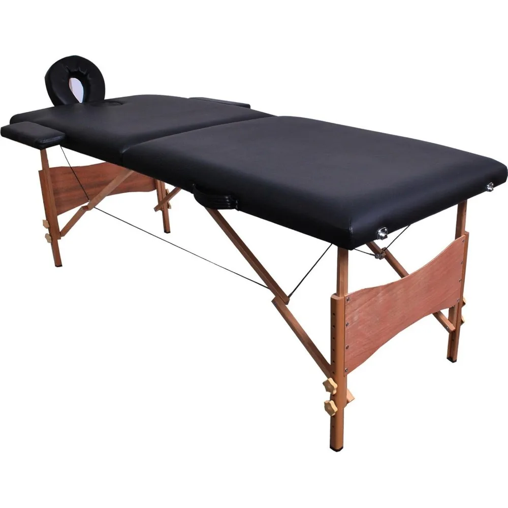 Safeplus Massage Table Portable, 84" Long 34" Wide 2 Fold Adjustable Folding Massage Bed for Salon Beauty Physiotherapy