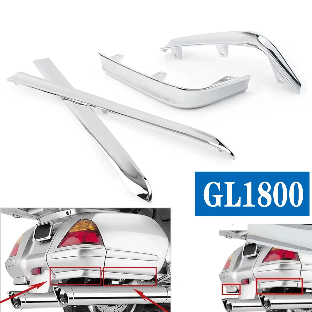 Chrome Motorcycle Trunk Saddlebag Moulding Pannel Decoration Strips Trims Gold Wing GL 1800  For Honda Goldwing GL1800 2001-2011
