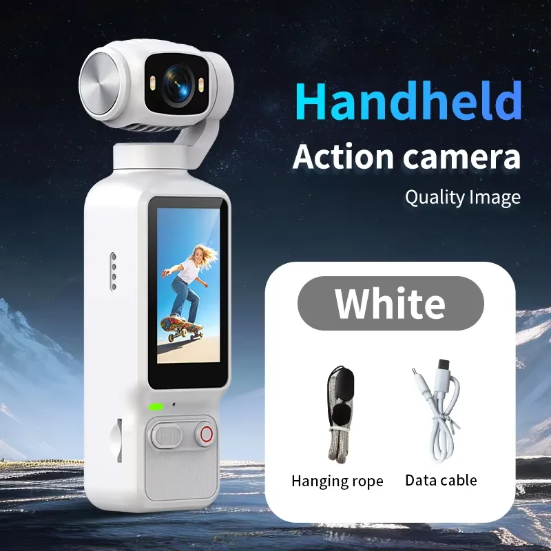 Caméra d'action rotative à 180 degrés pour vlog, YouTube, TikTok, enregistrement vidéo de la vie quo