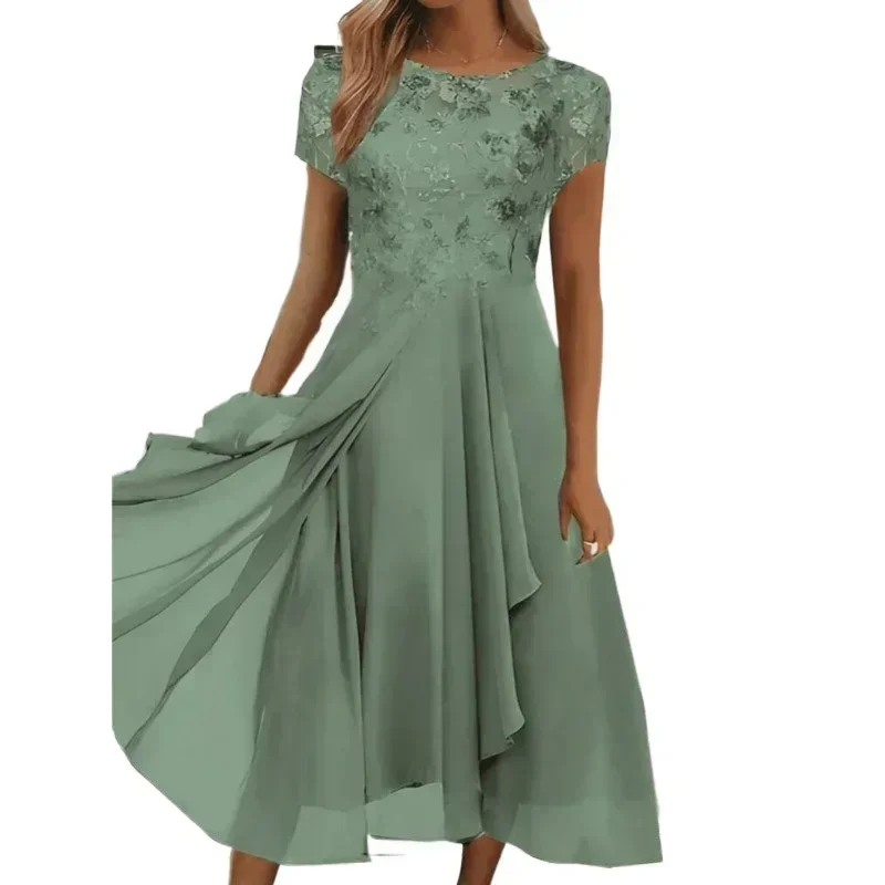 Neues 2024 Damen-Spitzenkleid für Party, elegantes Braut-Hochzeitskleid, Übergröße,