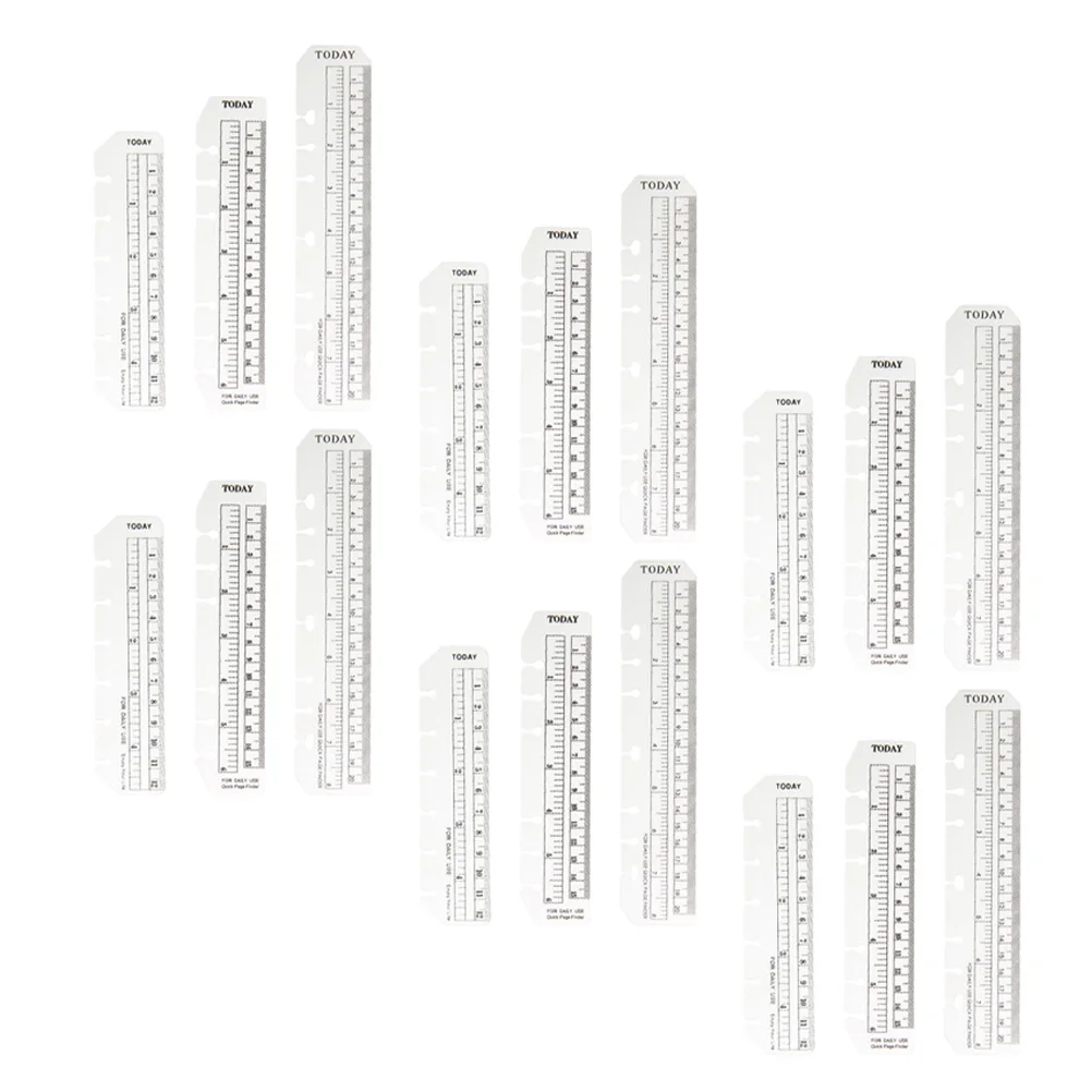 

18pcs Bookmark Ruler Plastic Clear PVC Lightweight Bookmarks for Students Classroom Planner Accessory Portable Page