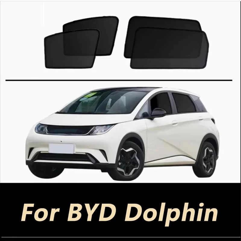 

For BYD Dolphin 2021 2022 2023 2024 Car Sunshade Side Window Mesh Curtain Sunscreen Insulation Front Windshield Shading Cloth