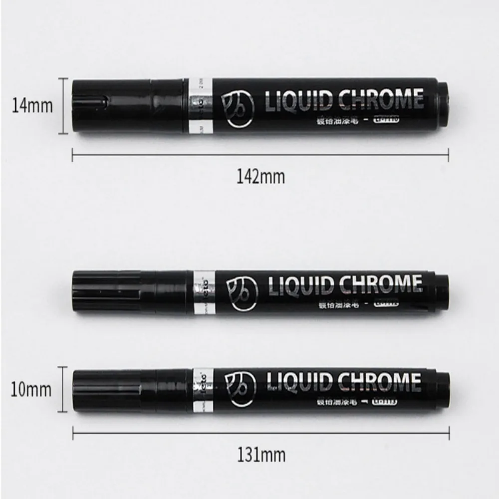 Impermeável Chrome Espelho Marcador Pen, DIY Metal, Ouro Paint Marker, Craftwork Pen, Canetas Gel de vidro, 0.8mm, 1.0mm, 2.0mm