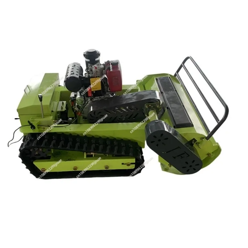 Customized New Arrival Farm Flail Lawn Mower 800mm 1000mm  RC Home Robotic Diesel Power Crawler Lawn Mower for Grass Cutting