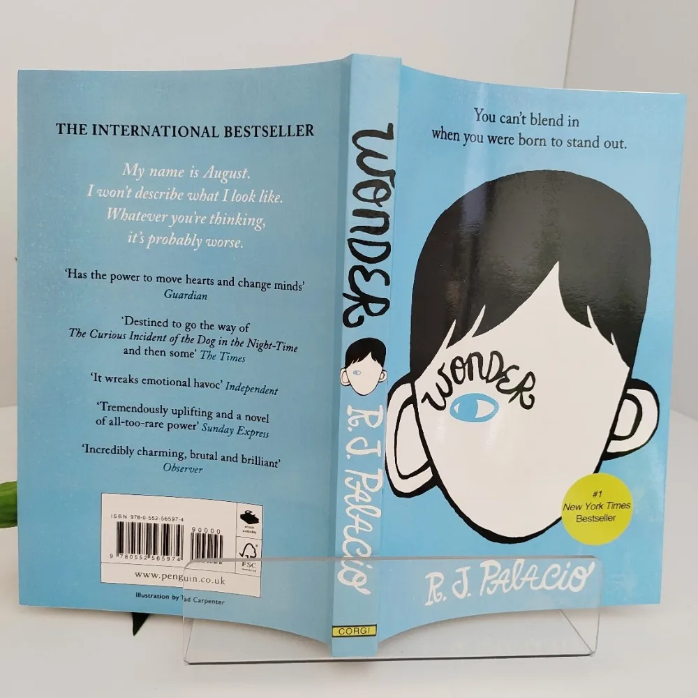 Wonder Original English Novel Movie Original Adapted Book Youth Inspirational Growth Fiction Reading Book for Teenagers Students