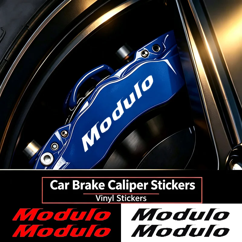 6pcs Modified Car Wheel Brake Caliper Sticker for Honda Modulo Emblem Heat Resistant Auto Tire Hub Vinyl Decals Decoration
