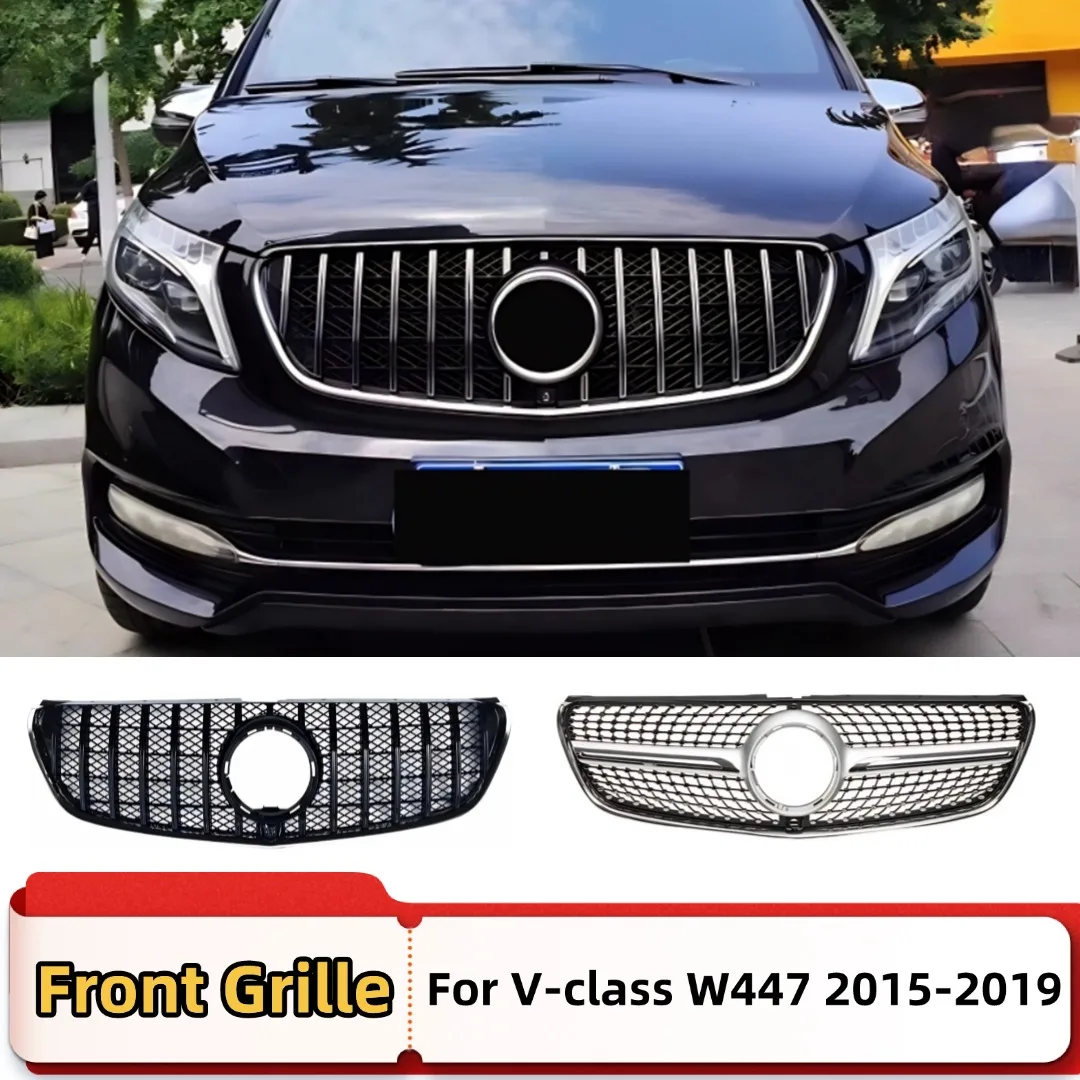 

Front Grille Bumper Grill Inlet Mesh Grid Body Kit Tuning Accessories For Mercedes Benz V Class W447 2015-2019 GT Diamond Style