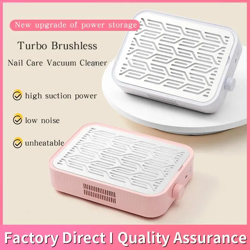 48W Turbo Brushless Nail Dust Collector High Power Adjustable Speed Nail Vacuum Cleaner Rechargeable Nail Duster