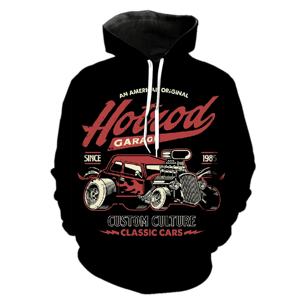 

Vintage Cartoon Car Men's Hoodies 3D Print Unisex Tops Cool Long Sleeve Casual Sweatshirts Teens 2022 Hot Sale Spring Pullover