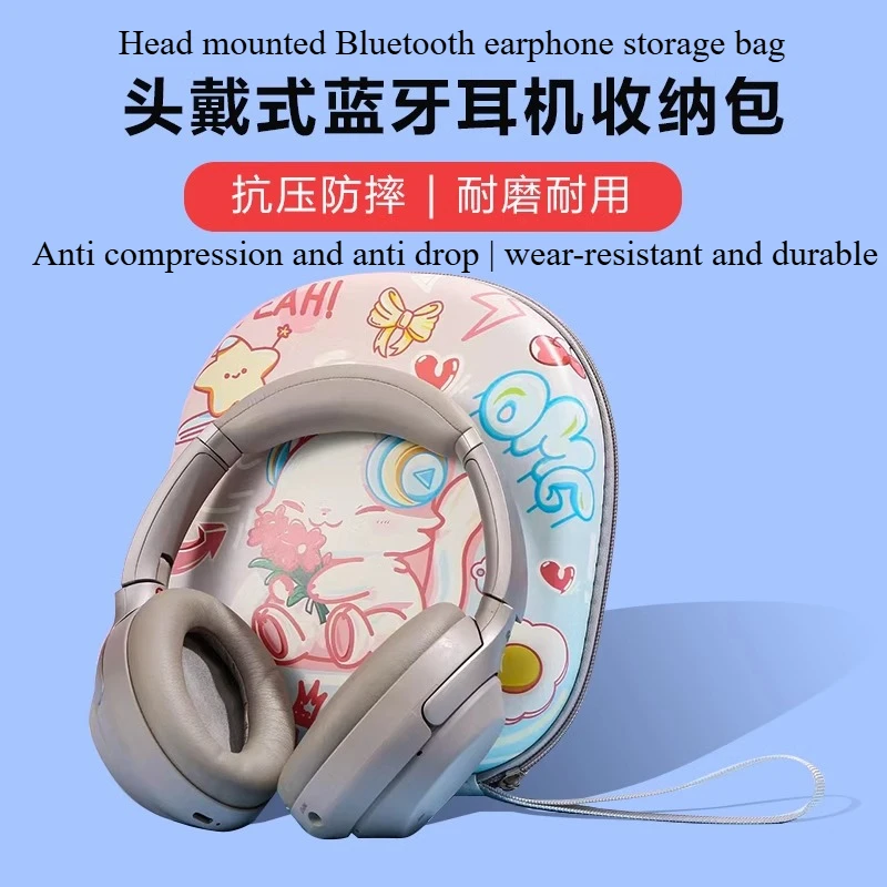 Cute Headphone Case Custom W820nb Faux Leather Waterproof Wear-resistant Lovely Bluetooth Protective Box Headphone Accessories