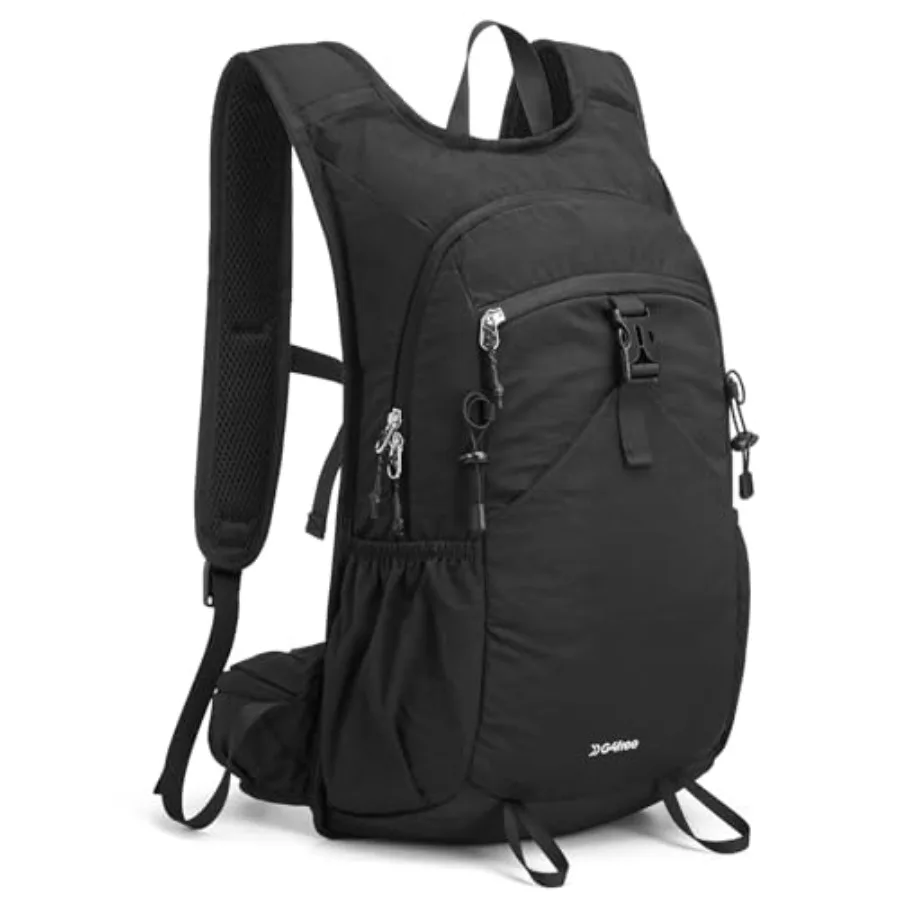 

20L Hiking Backpack with Waist Strap for Women Men, Lightweight Waterproof Daypack for Travel Camping Outdoor, Black