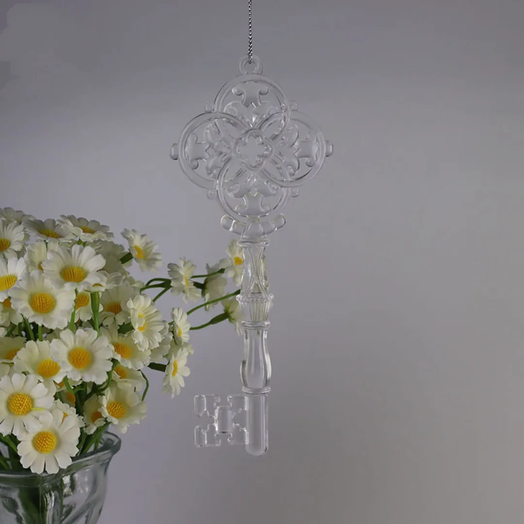 5Pcs Keys Acrylic Crystal Hanging Ornament Christmas Festival Decoration Home Decor Christmas Tree Decoration For Home Xmas Gift