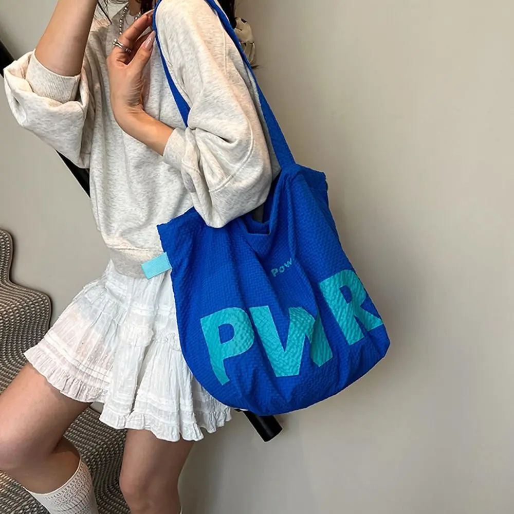 

Korean Style Woman's Shoulder Bag Lightweight Casual Large Capacity Handbags Eco-Friendly INS Nylon Bucket Bag Shopping Storage