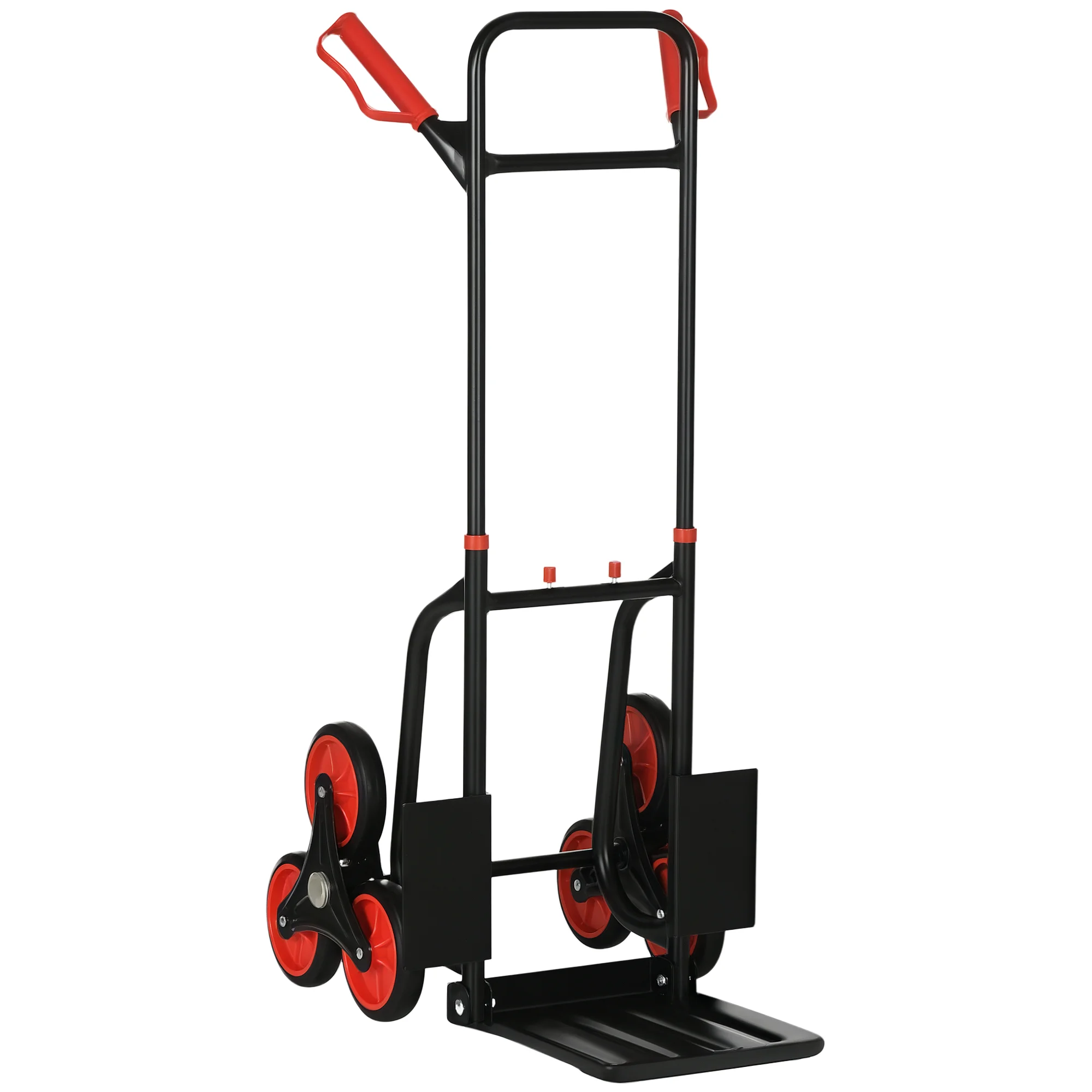 DURHAND Diable d'escalier pliable 120 kg 6 roues, diable demenagement robuste en acier avec cordes télescopiques, chariot de transport pour entrepôt, aéroport, objets volumineux & lourds, rouge DURHAND Diable d'escalier pliable 120 kg 6 roues, diable demenagement robuste en acier avec cordes télescopiques, chariot de transport pour entrepôt, aéroport, objets volumineux & lourds, rouge