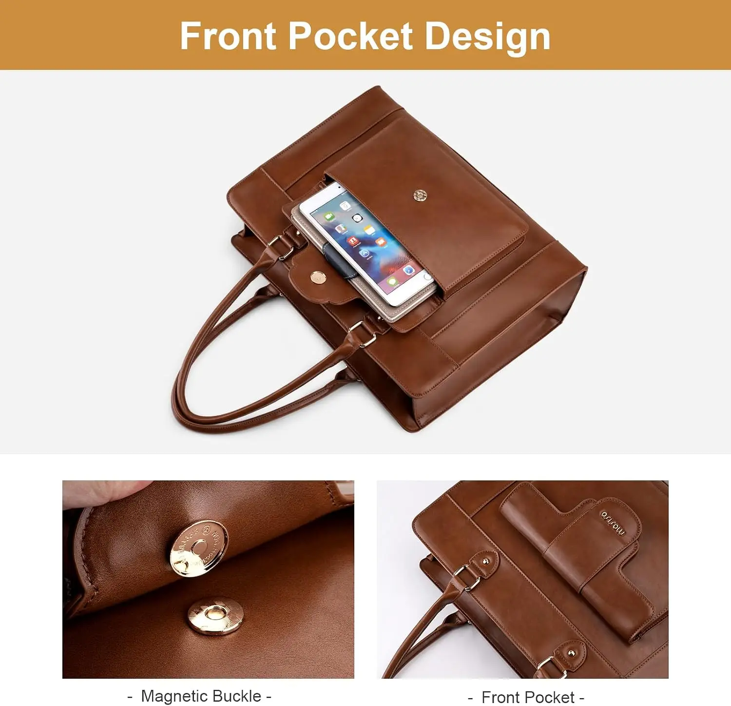 MOSISO Laptop Tote Bag for Wom - огляд і ціна Leather Work Bag Laptop